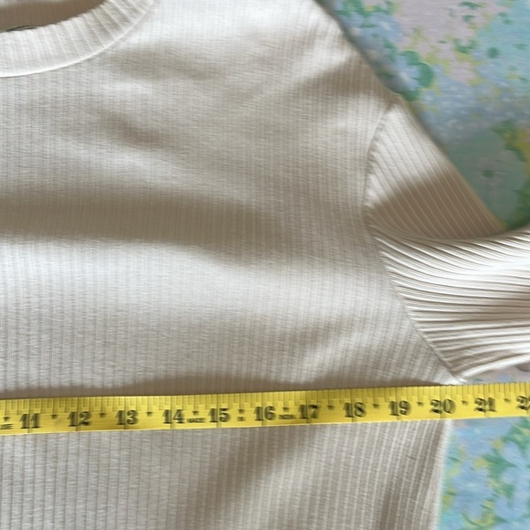 Reformation | Long Sleeve Mock Neck Ribbed Mini Dress Size XL Cream Neutral - Picture 9 of 11